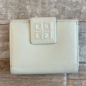 Givenchy Calf Leather Compact Wallet Cream